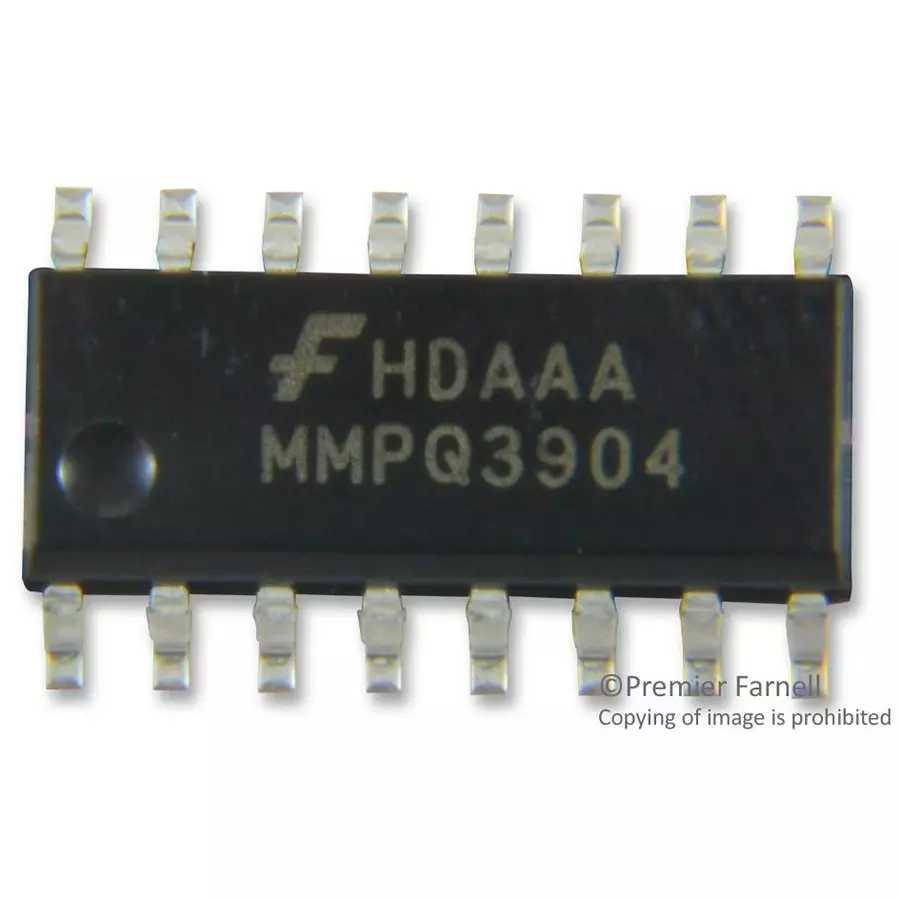 ONSEMI Bipolar Junction Transistor Arrays - BJT TRANS, BIPOL, NPN, QUAD, 40V, SOIC-16 MMPQ3904