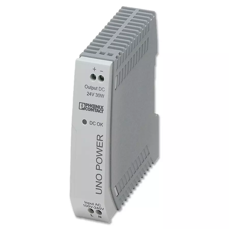 Phoenix Contact AC / DC DIN Rail Mount Power Supplies AC/DC CONVERTER, 30W, 24V, 1.25A, UNO-PS/1AC/24DC/30W