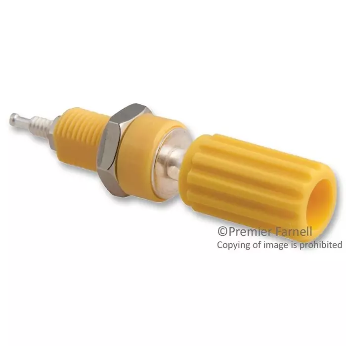 JOHNSON BINDING POST, 15A, #4-40, STUD, YELLOW, 111-0107-001