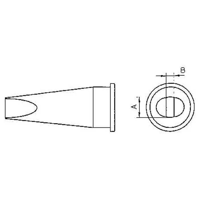 WELLER TIP, CONICAL, FLAT, 4.7MM, LHT D.