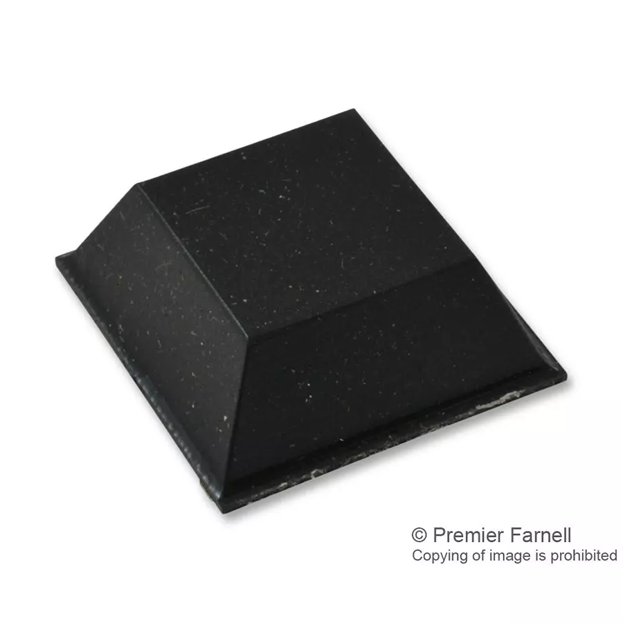 BUD INDUSTRIES RUBBER FOOT, POLYURETHANE, 7.62MM, BLACK, F3599