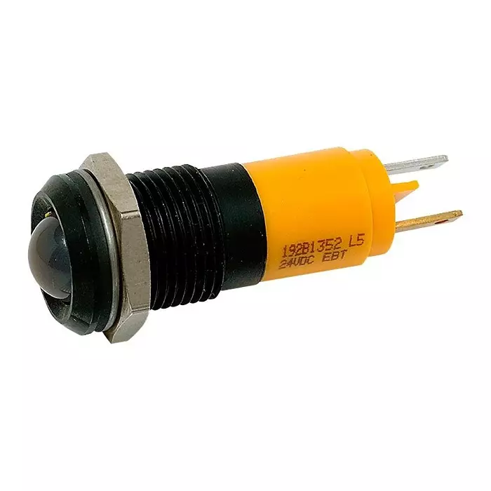 CML INNOVATIVE TECHNOLOGIES LED, M14, 24VDC, BLK CHROME, YELLOW, 192B1352