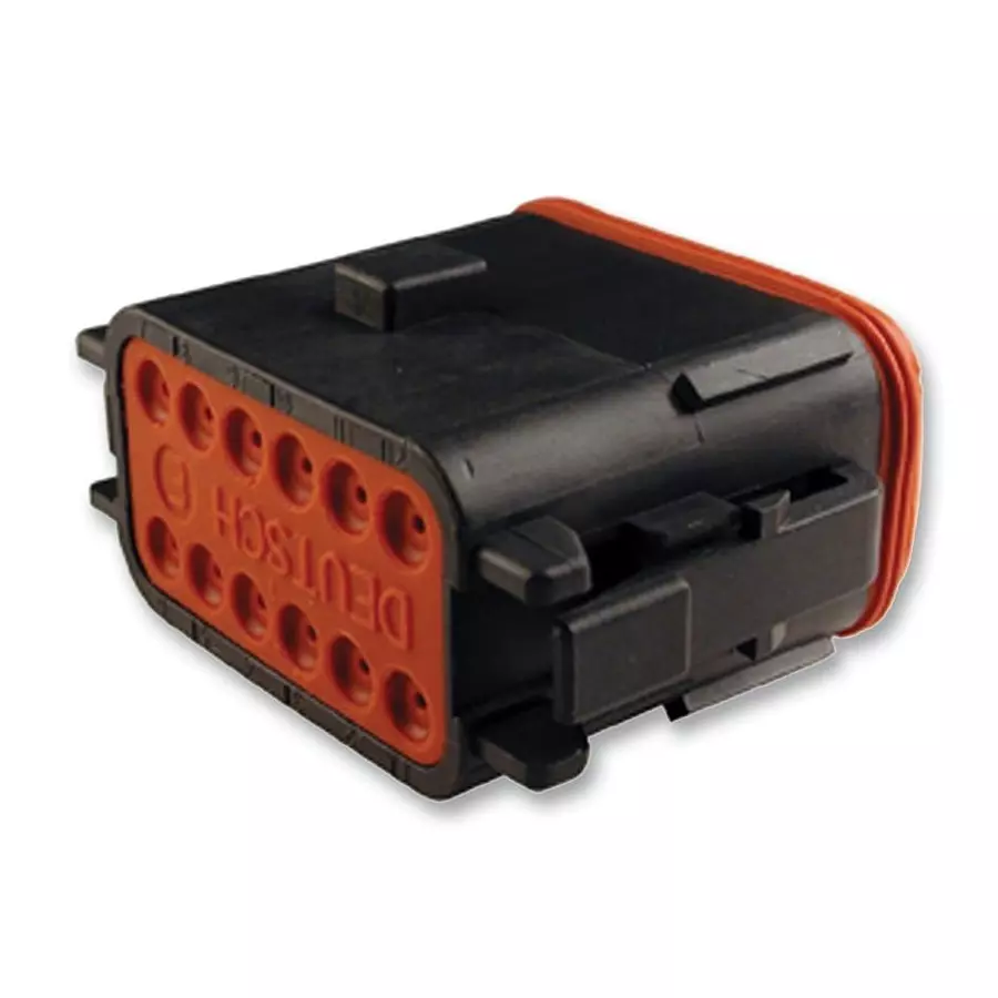 DEUTSCH - TE CONNECTIVITY PLUG, DT, GREY, A KEY, 12WAY, DT06-12SA-CE06