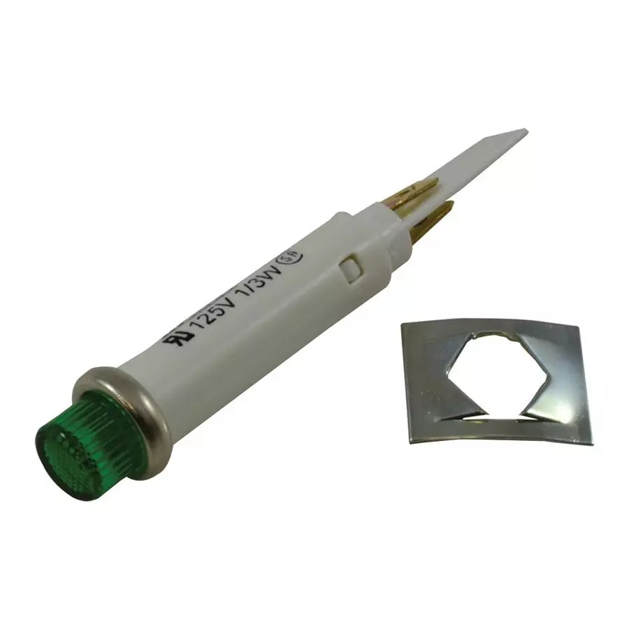 LEECRAFT Lamp, Indicator, Neon, Green, 125V, 45RN-2112T3
