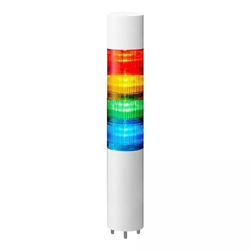 PATLITE (U.S.A.) Signal Tower, 88Db, Flashing, 24Vdc, LR6-402WMBW-RYGB+FB295