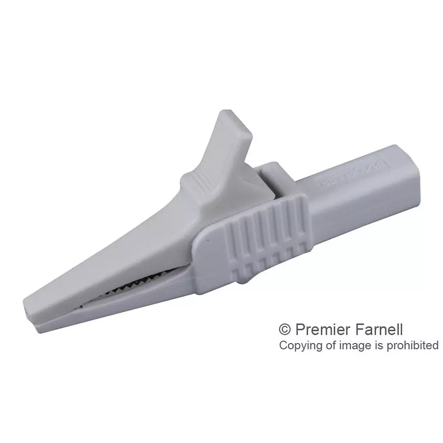MUELLER ELECTRIC ALLIGATOR CLIP, STEEL, 30A, 19MM, WHITE, BU-65-9