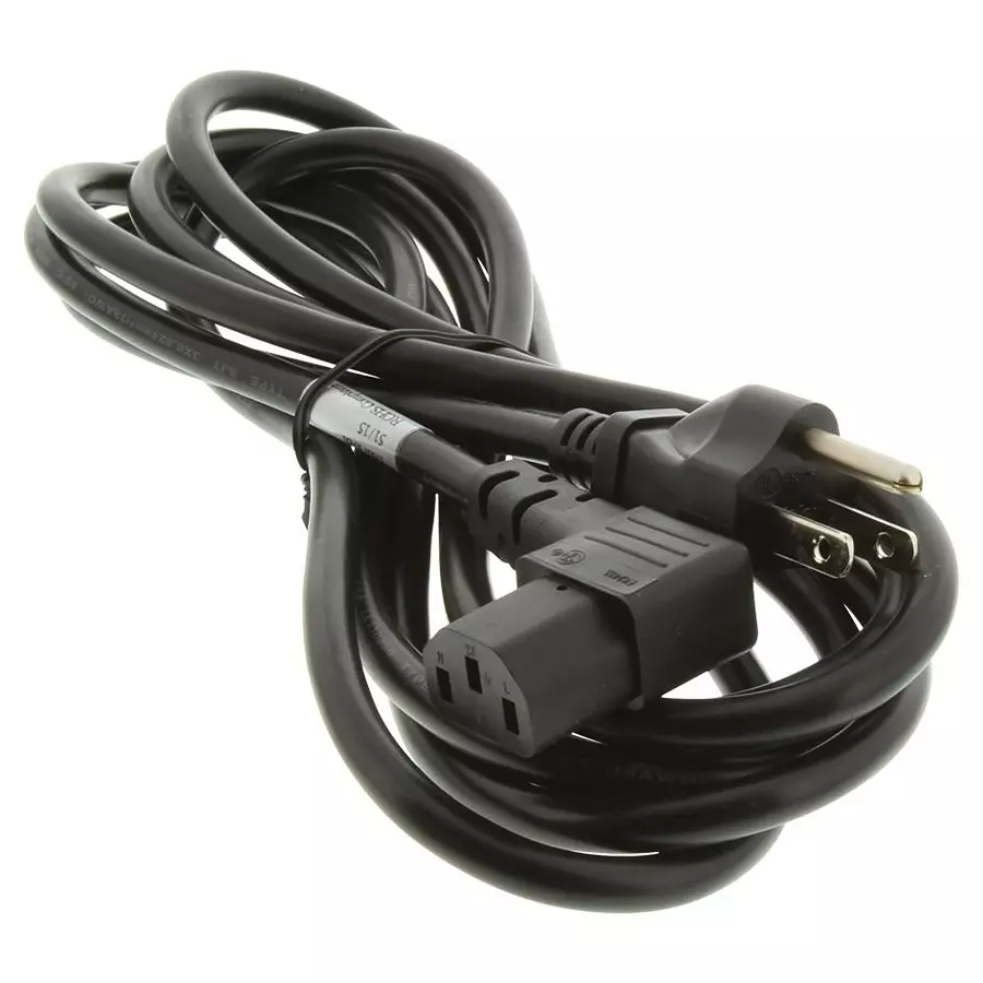 VOLEX POWER CORD NEMA5-15P/IEC, 9.8FT, 10A BLACK, 17507 10 B1