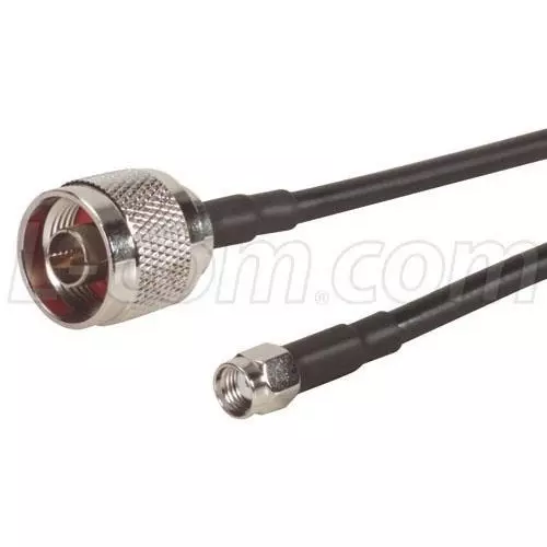 L-COM CABLE ASSEMBLY, RP-SMA PLUG / N MALE, 195 SERIES, 2FT, CA-RSPNMA002.