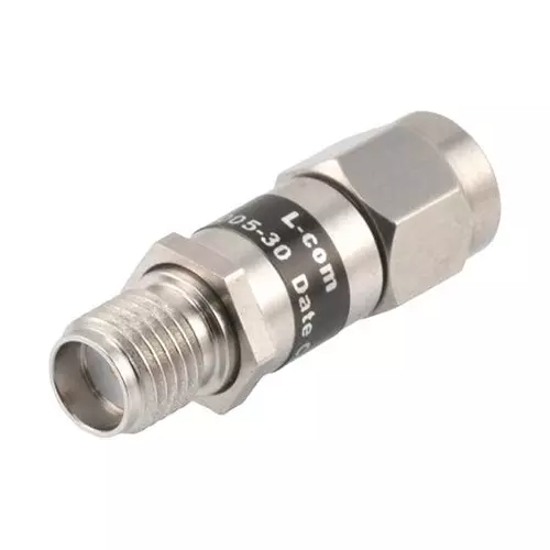 L-COM RF ATTENUATOR, SMA PLUG-JACK, 50 OHM, LCAT1005-30