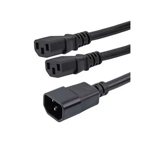 L-COM SPLIT PWR CORD, IEC C14-IEC C13, 15A, 2 , C14-C132-15-2F