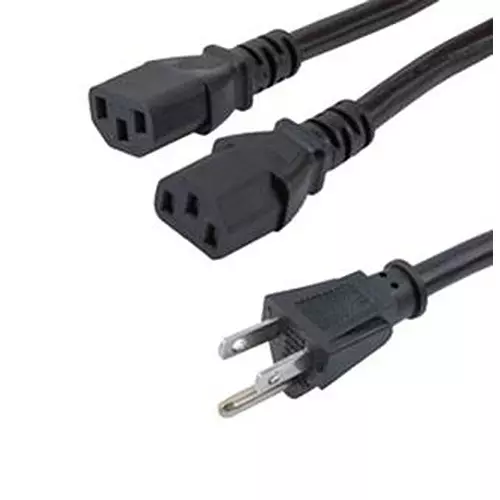 L-COM PWR CORD, N5-15P-2X IEC C13, 6 , 15A, N515P-C132-15-6F