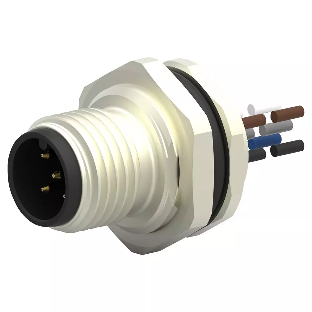 TE CONNECTIVITY Sensor Cord, 5P M12 Plug-Free End, 0.2M, T4171010005-001