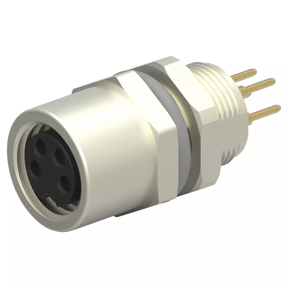 TE CONNECTIVITY Sensor Connector, M8, Rcpt, 4Pos, Panel, T4043014041-000