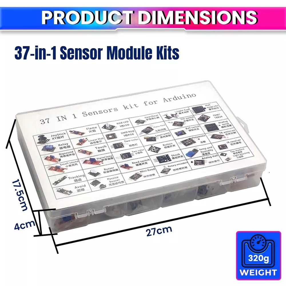 amiciSense 37-in-1 Sensor Module Kit for Raspberry Pi – Comprehensive IoT Starter Set