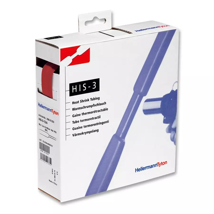 HELLERMANNTYTON Heat Shrink, Red, 18mm, 4M, 308-31802
