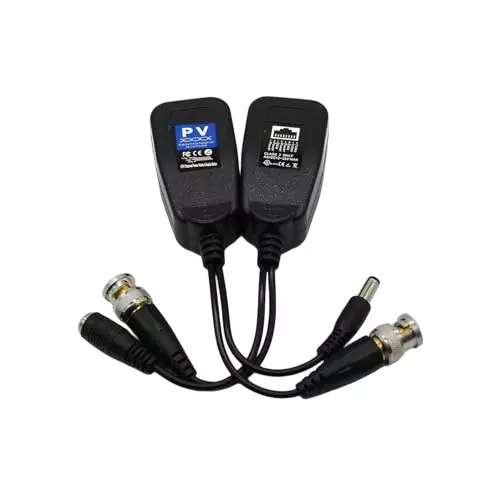 PremiumAV Video Balun with DC Power BNC to RJ45 CCTV Adapter for UTP Cable