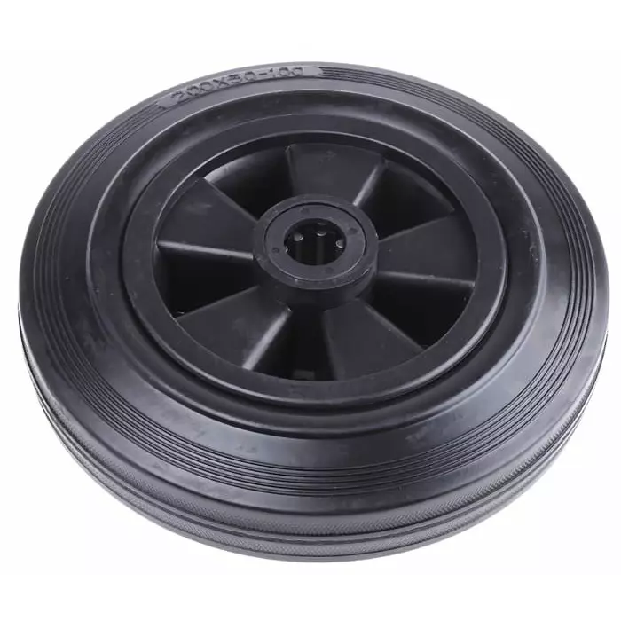 Guitel Hervieu Black Rubber Ageing Resistant Trolley Wheel 200 Kg, 1811120
