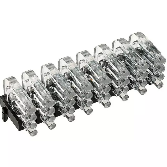 MENTOR PCB Mounted 32-Way Right Angle LED Light Pipe Quad-Level-Row Clear Dome Lens, 1296.1084