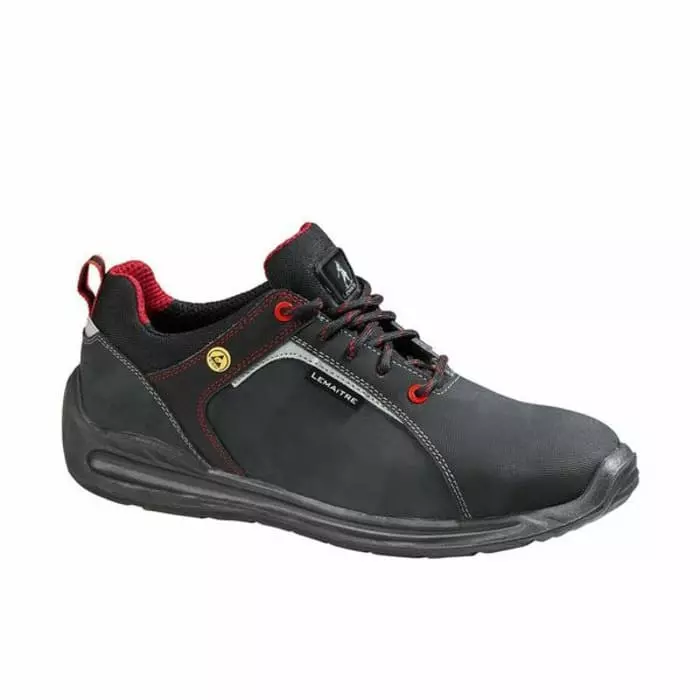 LEMAITRE SECURITE SUPER X Unisex Black Grey Red Stainless SteelToe Capped Safety Trainers UK 7 EU 41, SULOS30NR41 (1 Pair)