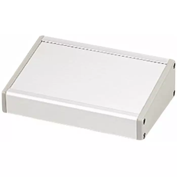 Takachi Electric Industrial CF Series Grey Silver Aluminium Desktop Enclosure Sloped Front 111x110x48.3 mm, CF11-11GS