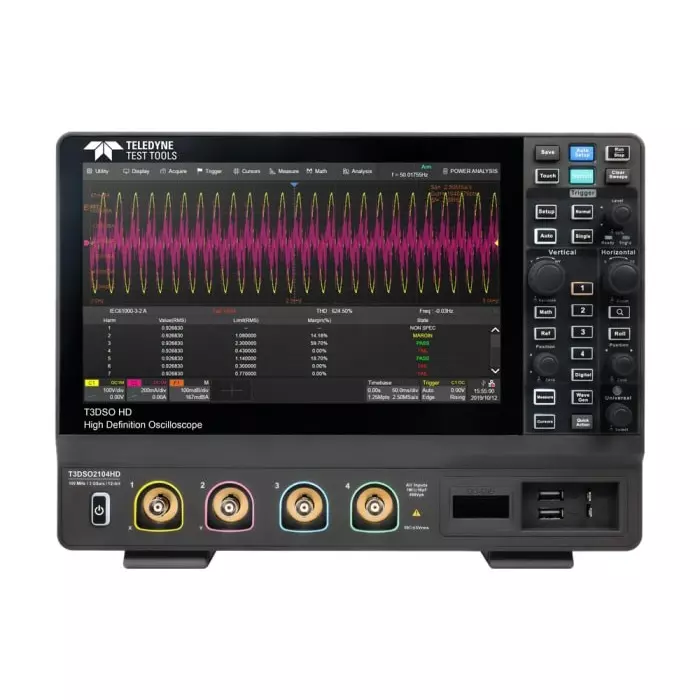 Teledyne LeCroy Bench Oscilloscope 100 MHz 4 Analogue Channels, T3DSO2104HD