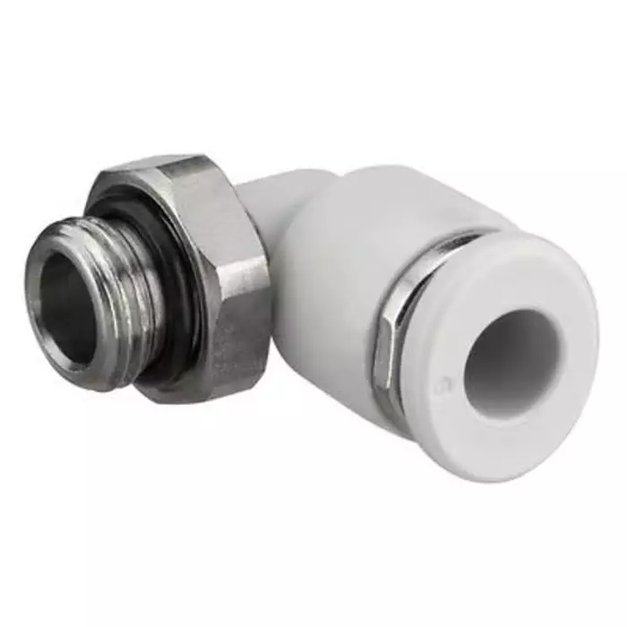 EMERSON – AVENTICS QR1-S-RVT Series Elbow Fitting M5 to Push In 6 mm Threaded Connection Style, 2122006050 (Pack of 10 Pcs)