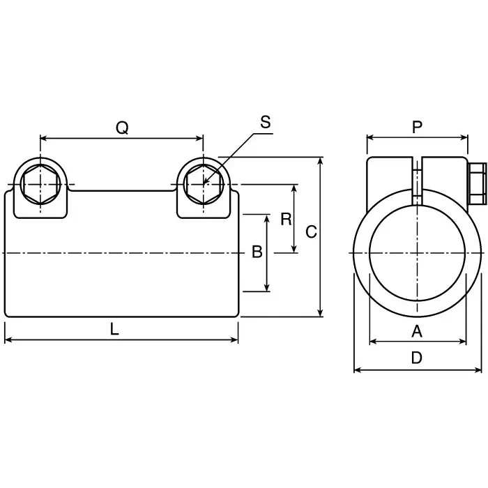 Rose+Krieger Sleeve Clamp Connecting Component Strut Profile 30 mm, 143000000200