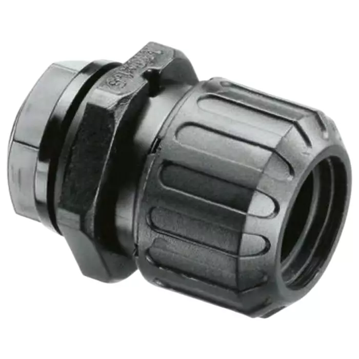 Adaptaflex Straight Conduit Fitting 16mm Nominal Size PG13.5 Nylon 66 Black, ASF16/PG13/A  AWB16 (Pack of 5 Pcs)