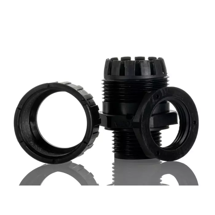 Adaptaflex Straight Conduit Fitting 20mm Nominal Size M20 Nylon 66 Black IP65 Rating, 7TCA296060R0116XF20/M20/D (Pack of 5 Pcs)