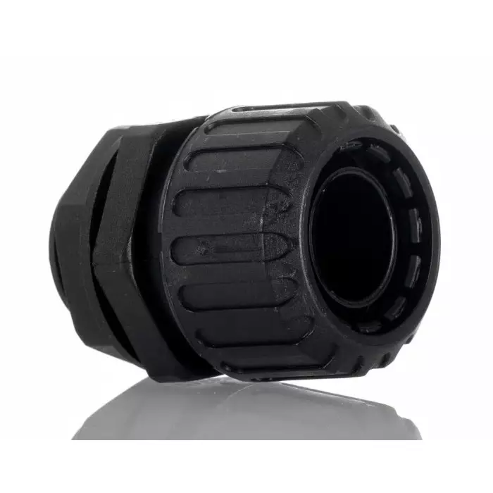 Adaptaflex Straight Conduit Fitting 20mm Nominal Size M20 Nylon 66 Black IP65 Rating, 7TCA296060R0116XF20/M20/D (Pack of 5 Pcs)
