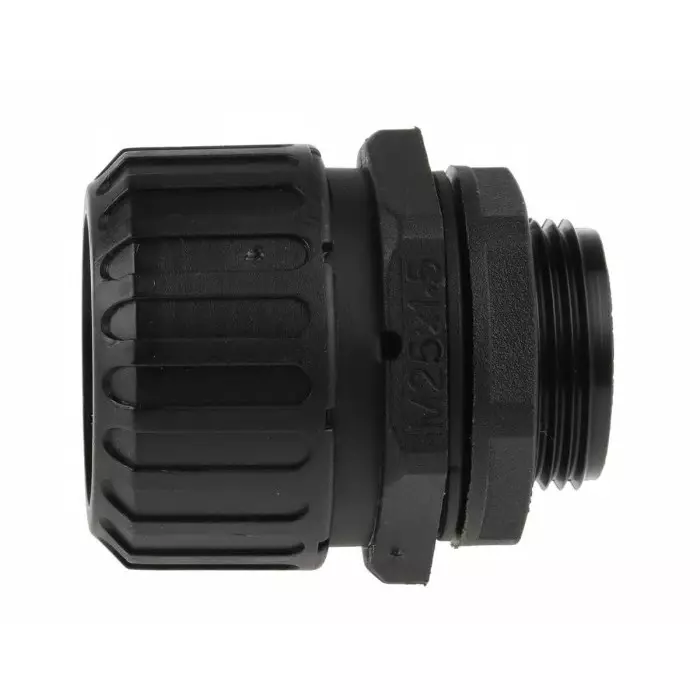 Adaptaflex Straight Conduit Fitting 25mm Nominal Size M25 Nylon 66 Black IP65 Rating, 7TCA296060R0125XF25/M25/D (Pack of 5 Pcs)
