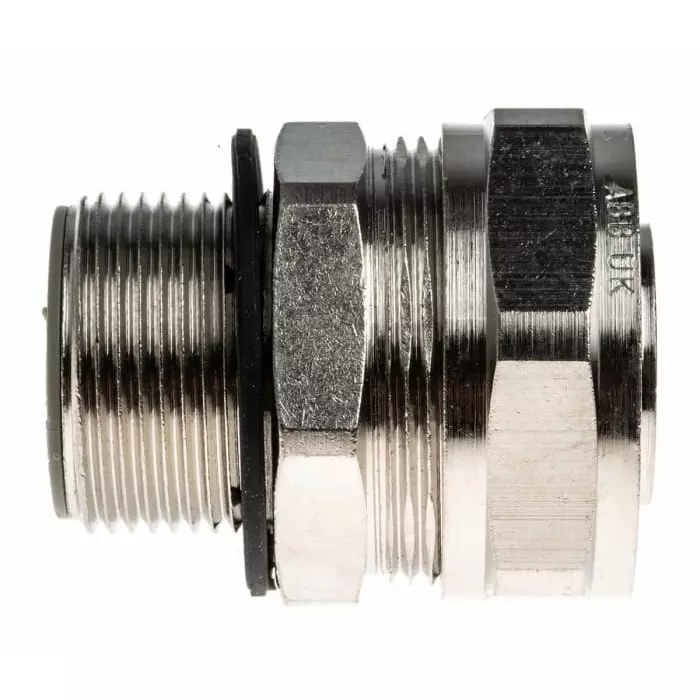 Adaptaflex Swivel Conduit Fitting 25mm Nominal Size M25 Brass Silver IP65 Rating, 7TCA296020R0204SP25/M25/M (Pack of 10 Pcs)