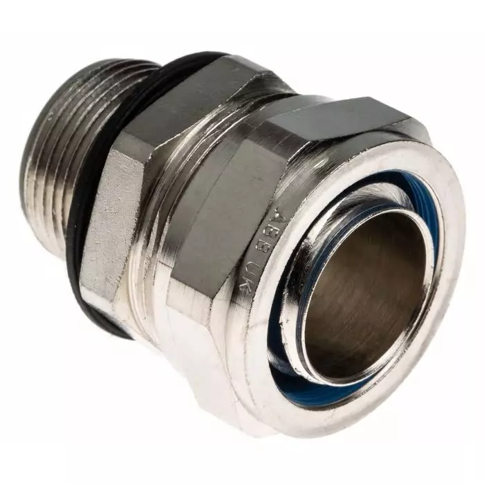 Adaptaflex Swivel Conduit Fitting 25mm Nominal Size M25 Brass Silver IP65 Rating, 7TCA296020R0204SP25/M25/M (Pack of 10 Pcs)