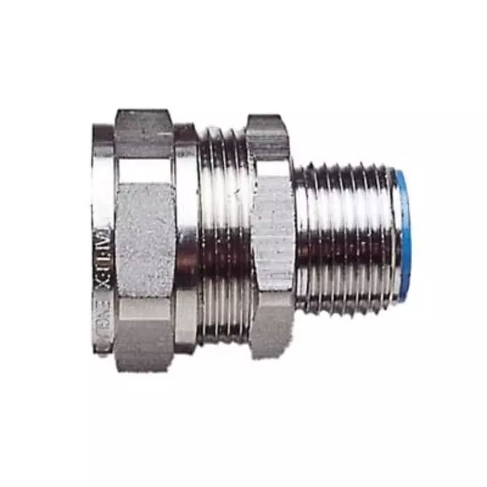 Adaptaflex Swivel Conduit Fitting 25mm Nominal Size M25 Brass Silver IP65 Rating, 7TCA296020R0204SP25/M25/M (Pack of 10 Pcs)