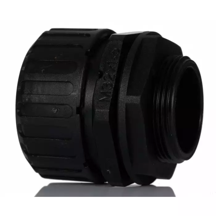 Adaptaflex Straight Conduit Fitting 32mm Nominal Size M32 Nylon 66 Black IP65 Rating, 7TCA296060R0135XF32/M32/D (Pack of 5 Pcs)