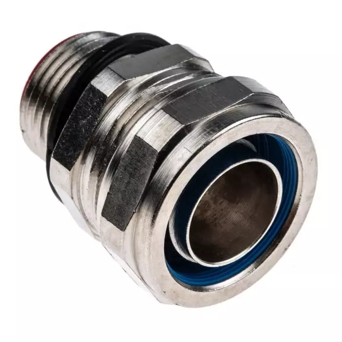 Adaptaflex Straight Male Conduit Fitting 20mm Nominal Size M20 Brass Silver, 7TCA296030R0163SPL20/M20/M (Pack of 10 Pcs)
