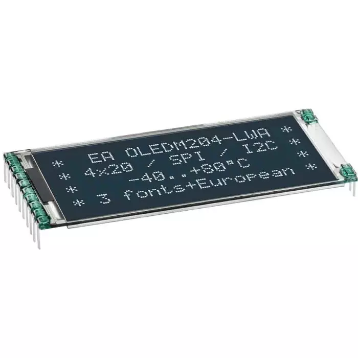 Display Visions OLED Display 2 inch White 4x20 Pixels I2C SPI Interface, EA OLEDM204-LWA