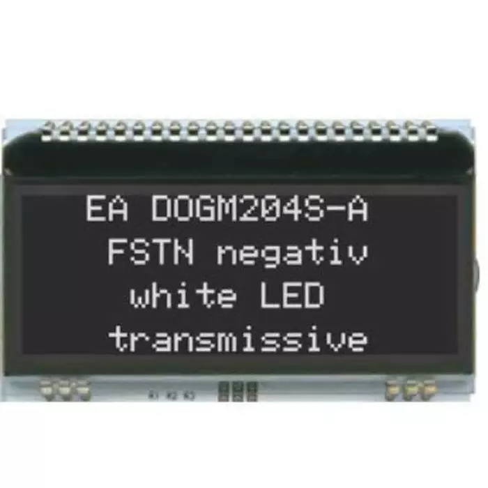 Display Visions LCD Display 3.3 V 250 µA I2C, SPI Interface FSTN Display Matrix Technology, EA DOGM204S-A