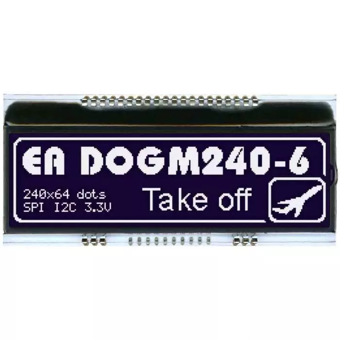 Display Visions LCD Display 3.3 V 500 µA I2C, SPI Interface FSTN Display Matrix Technology, EA DOGM240S-6