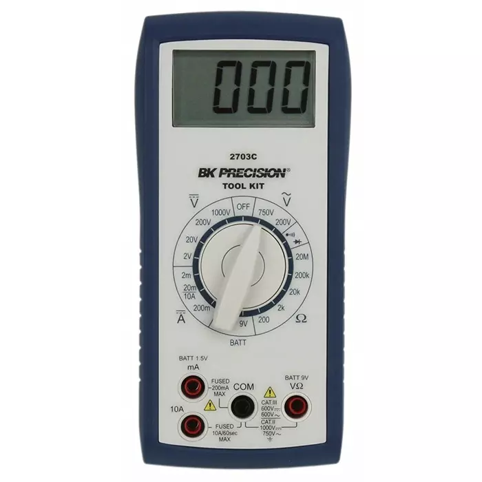 BK Precision Handheld Digital Multimeter 10A dc Max 750V ac Max - UKAS Calibrated, BK2703C