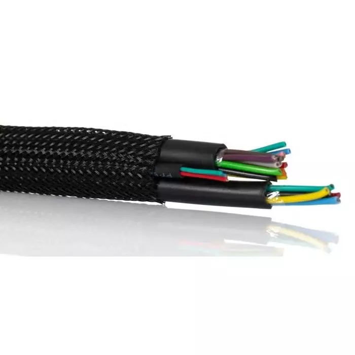 SES Sterling Expandable Braided PET Black Cable Sleeve 5mm Diameter 100m Length, 6240003010