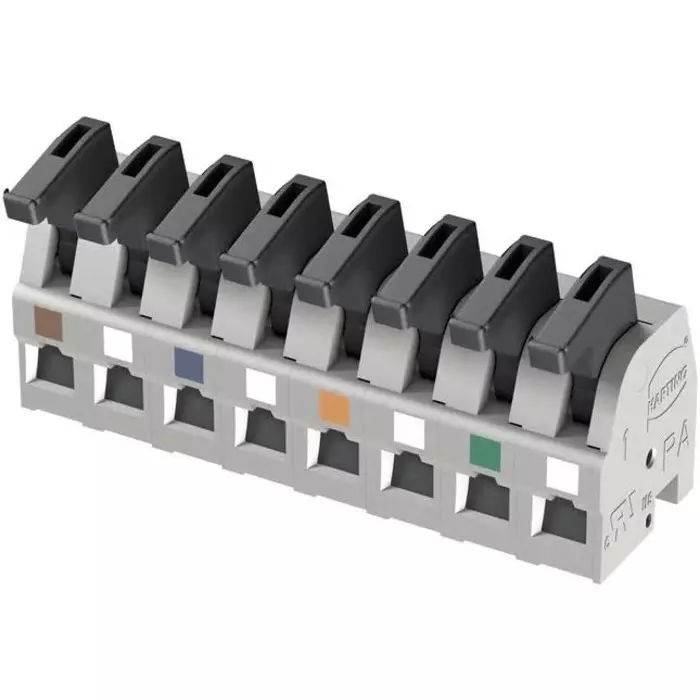 Harting Har-Flexicon Series PCB Terminal Block 8-Contact 5mm Pitch 1-Row Spring Clamp Termination, 14310816202201