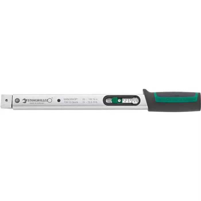 Stahlwille Quick Click Torque Wrench 20-100 Nm Rectangular Drive 9x12 mm Insert, 50184010