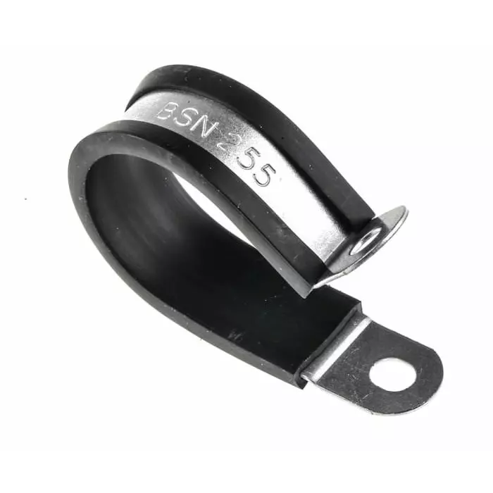 RS PRO Black Plated Steel P Clamp 25mm Max. Bundle