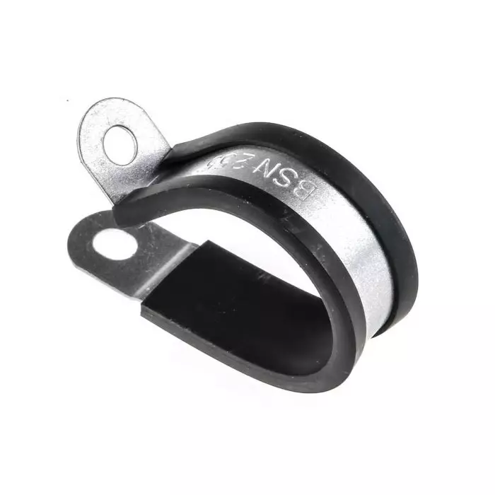 RS PRO Black Plated Steel P Clamp 25mm Max. Bundle