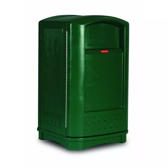 RUBBERMAID 50gal Green Swing Plastic Waste Bin, FG396400DGRN
