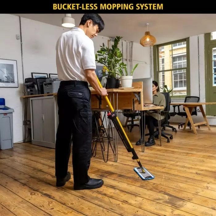 RUBBERMAID Black Yellow Mop Handle 1.42 m for Use with Industry Microfibre Floor Cleaning System, R050669