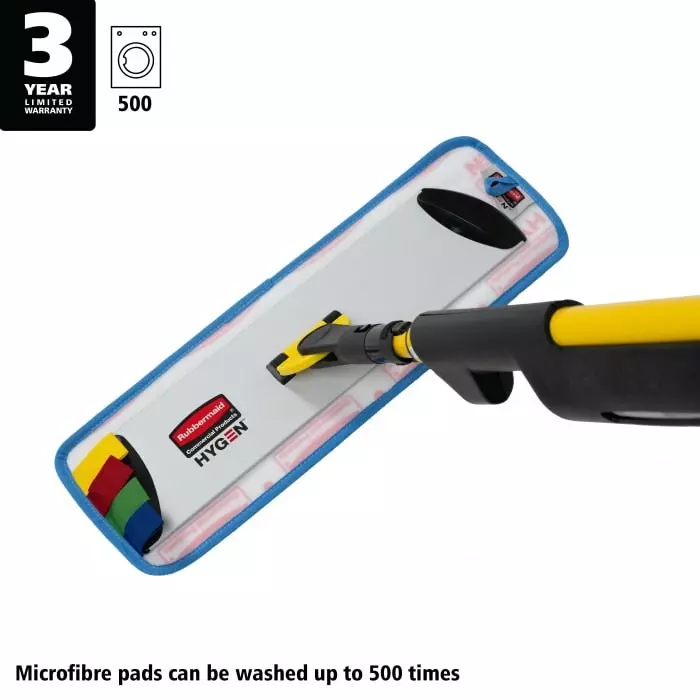 RUBBERMAID Black Yellow Mop Handle 1.42 m for Use with Industry Microfibre Floor Cleaning System, R050669