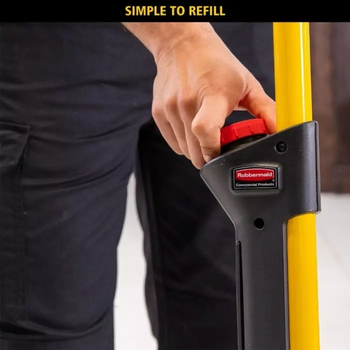 RUBBERMAID Black Yellow Mop Handle 1.42 m for Use with Industry Microfibre Floor Cleaning System, R050669