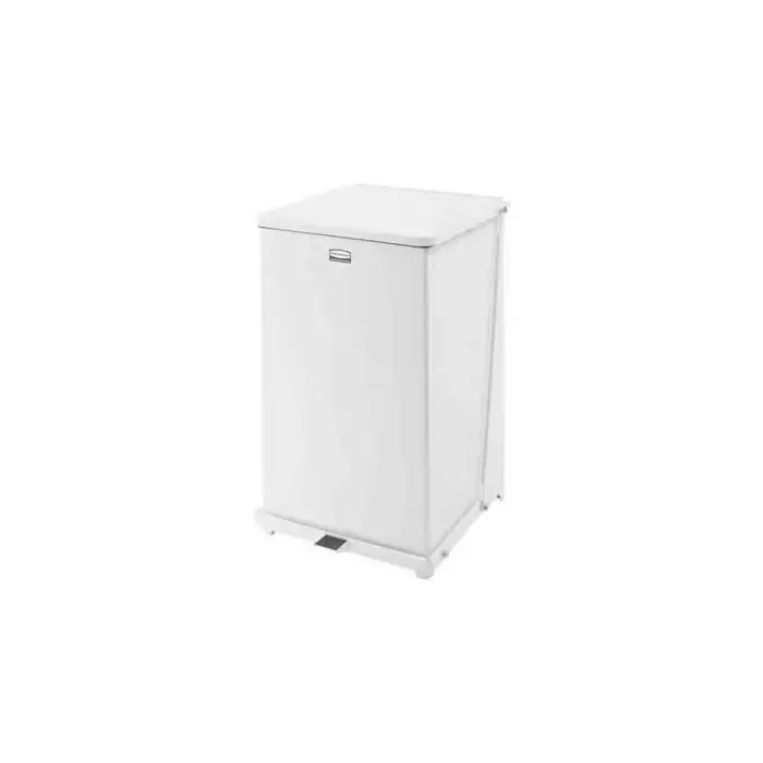 RUBBERMAID DefendersÂ® 95L Pedal Galvanised Steel Waste Bin, FGST40EPLWH